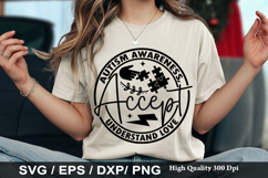 Autism Awareness Accept - Autism Awareness SVG Design Product Image 1
