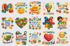 Autism Awareness clipart printable sublimation bundle png Product Image 4