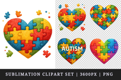 Autism Awareness clipart printable sublimation design png Product Image 1