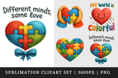 Autism Awareness clipart printable sublimation design png Product Image 1