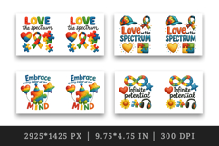 Autism Awareness mug wrap printable sublimation design Product Image 2