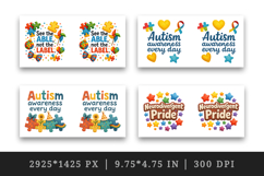 Autism Awareness mug wrap printable sublimation design Product Image 2