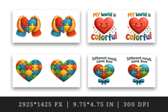 Autism Awareness mug wrap printable sublimation design Product Image 2