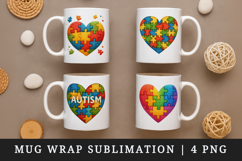 Autism Awareness mug wrap printable sublimation design Product Image 1
