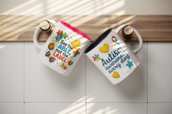 Autism Awareness mug wrap printable sublimation design Product Image 3
