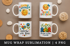 Autism Awareness mug wrap printable sublimation design Product Image 1