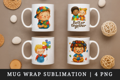 Autism Awareness mug wrap printable sublimation design Product Image 1