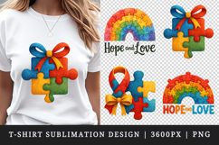 Autism Awareness t-shirt printable sublimation design png Product Image 1