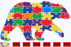 Autism Bear SVG | Autism SVG | Bear SVG | Autism Cut Files Product Image 3