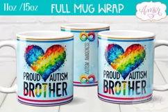 Autism brother mug wrap for Sublimation, Autism awareness Product Image 1