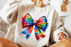 Autism Coquette Bow PNG, Autism Mom, Autism Awareness PNG Product Image 2