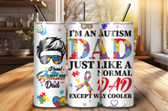 Autism Dad 20 oz Tumbler Wrap PNG, Skinny Sublimation Design Product Image 1