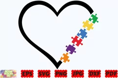 Autism Heart SVG | Autism SVG | Heart SVG | Be Kind SVG |PNG Product Image 2