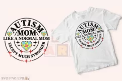 Retro Mama, Autism Mom PNG Sublimation T-shirt Design Product Image 2