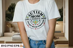 Retro Mama, Autism Mom PNG Sublimation T-shirt Design Product Image 3