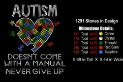 Autism Awareness - Never Give Up Rhinestone SVG Template Product Image 2