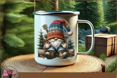 Summer Hiking Gnome clipart png, Gnome camp sublimation png Product Image 2
