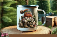 Summer Hiking Gnome clipart png, Gnome camping sublimation Product Image 2