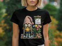 Happy Spring gnome with bucket of tulips and floral boots Product Image 7