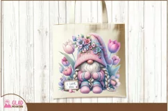 I Love You Gnome png, pastel Spring tulip gnome sublimation Product Image 4