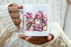 Best Mummy Ever Mother's Day Gnome png, floral Spring gnome Product Image 4