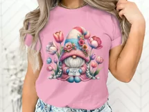 Happy Mother's Day gnome png, pastel Spring tulip gnome png Product Image 6