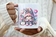 I Love You Gnome png, pastel Spring tulip gnome sublimation Product Image 3