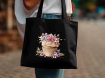 Floral Cupcake Clipart, Coffee Clipart Product Image 5