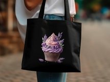 Lavender Cupcake Clipart, Floral Cupcake Clipart Product Image 6