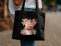 Tropical Floral Cupcake Clipart, Product Image 5