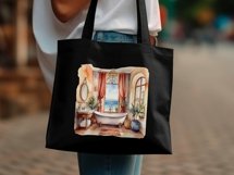 Mediterranean Bathroom Clipart, Shabby Chic, Product Image 4