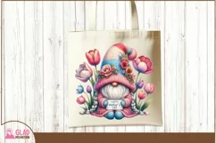 Happy Mother's Day gnome png, pastel Spring tulip gnome png Product Image 3