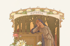 4 Vintage Art Nouveau Ornamental Artworks of the Seasons Product Image 3