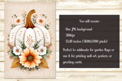Autumn Garden Flag, Sublimation Pumpkin Garden Flag Design 6 Product Image 2