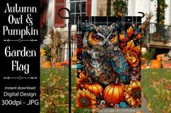 Autumn Owl Garden Flag, Sublimation Owl Garden Flag, d2 Product Image 1