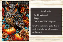 Autumn Owl Garden Flag, Sublimation Owl Garden Flag, d3 Product Image 2