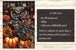 Autumn Owl Garden Flag, Sublimation Owl Garden Flag, d4 Product Image 2