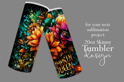 Pumpkin Queen Tumbler Wrap, Sublimation Autumn Tumbler 1 Product Image 2