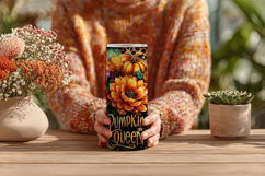 Pumpkin Queen Tumbler Wrap, Sublimation Autumn Tumbler 2 Product Image 4