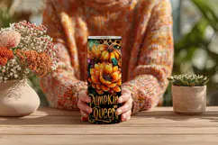 Pumpkin Queen Tumbler Wrap, Sublimation Autumn Tumbler 2 Product Image 4