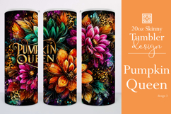 Pumpkin Queen Tumbler Wrap, Sublimation Autumn Tumbler 3 Product Image 1