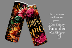Pumpkin Spice Tumbler Wrap, Sublimation Pumpkin Tumbler w2 Product Image 2