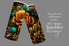 Pumpkin Spice Tumbler Wrap, Sublimation Pumpkin Tumbler w3 Product Image 2
