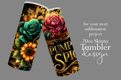 Pumpkin Spice Tumbler Wrap, Sublimation Pumpkin Tumbler w4 Product Image 2
