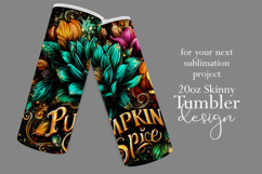 Pumpkin Spice Tumbler Wrap, Sublimation Pumpkin Tumbler w5 Product Image 2