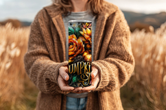Pumpkin Spice Tumbler Wrap, Sublimation Pumpkin Tumbler w7 Product Image 4
