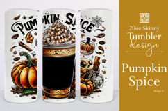 Pumpkin Spice Tumbler Wrap, Sublimation Pumpkin Spice Wrap 6 Product Image 1