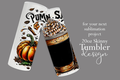 Pumpkin Spice Tumbler Wrap, Sublimation Pumpkin Spice Wrap 6 Product Image 2