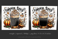 Pumpkin Spice Tumbler Wrap, Sublimation Pumpkin Spice Wrap 6 Product Image 3