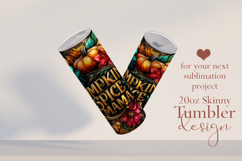 Pumpkin Spice Mama Tumbler Wrap, Sublimation Fall Tumbler w1 Product Image 2